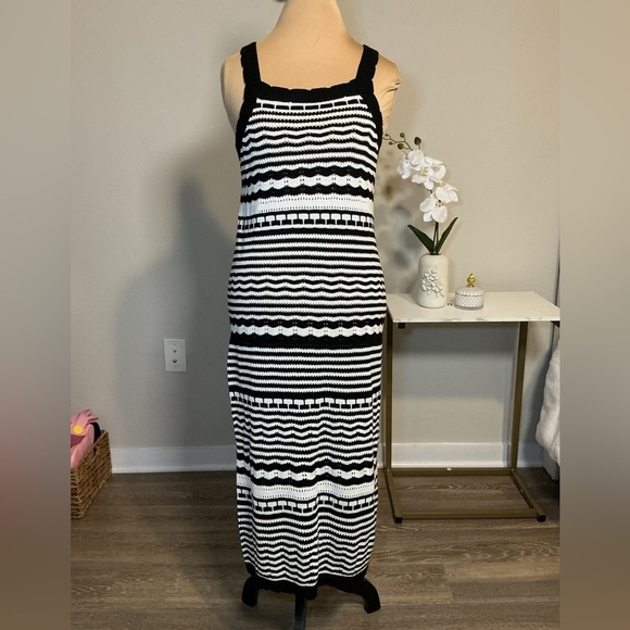 Joie Dresses & Skirts - Black and White Striped Knit Dress